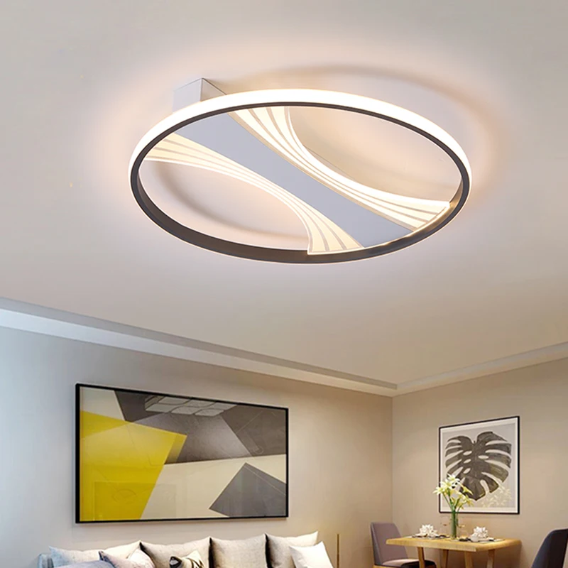 

Simplicity LED Ceiling Light Home Lamp Black&White Lustre Indoor Living Dining Room Bedroom Foyer Fixture Decoration Luminaire
