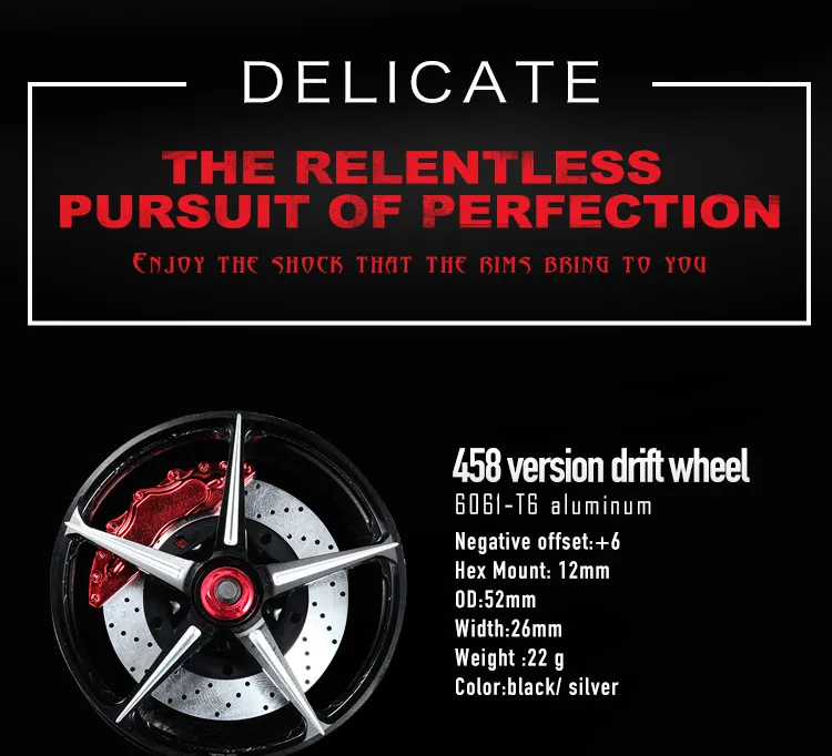 

4pcs Metal Wheels Simulation Remote RC Crawler Car Hub For 1/10 Drift 458 Version Car Parts