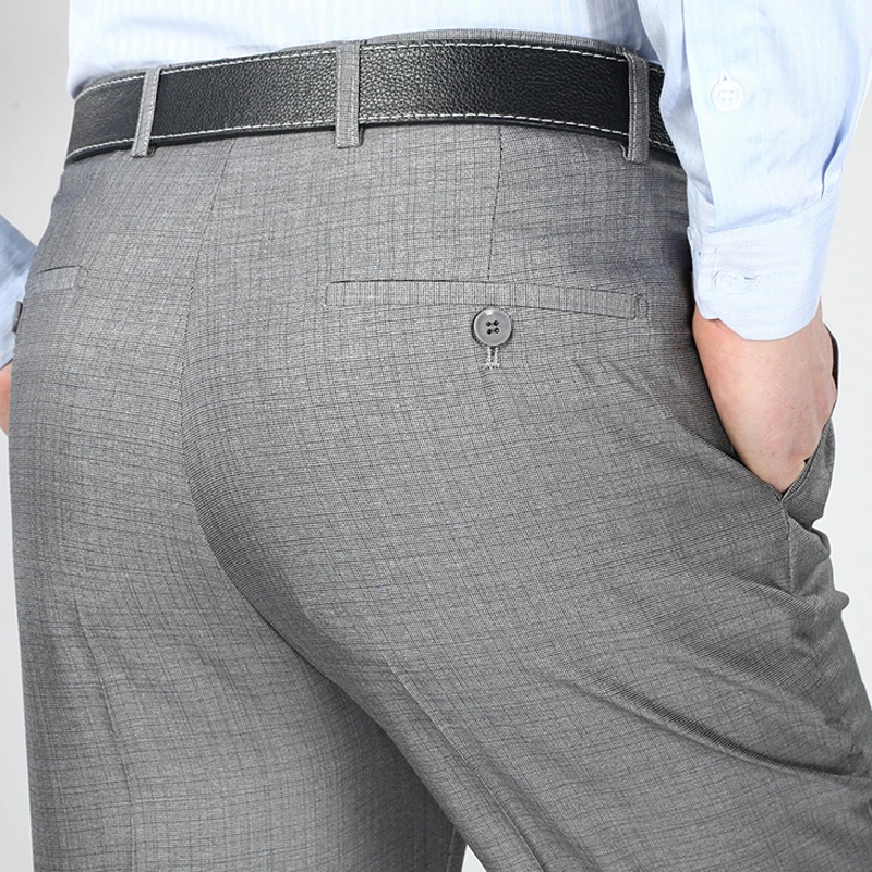 MuYuanYang костюм с двойной плиссировкой Слип морщин прямые брюки модные летние