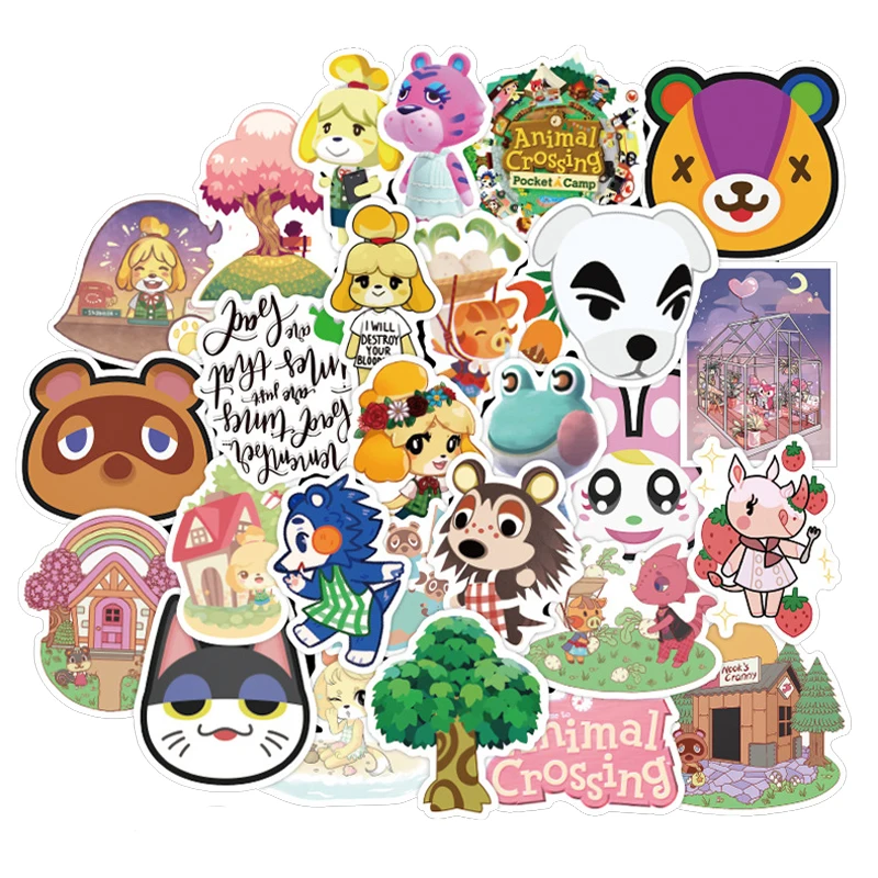 10 Вт 30 50 шт./упак. животных пересечения новые горизонты Горячая наклейки из игры