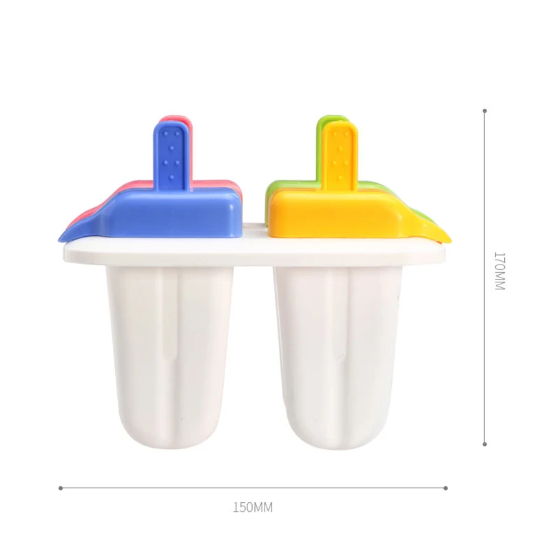 

FaSoLa 4 Units Edible Grade PP Ice Cream Makers Ice Mould Popsicle Cube Maker DIY Homemade Freezer Fruit Juice Chocolate Mold