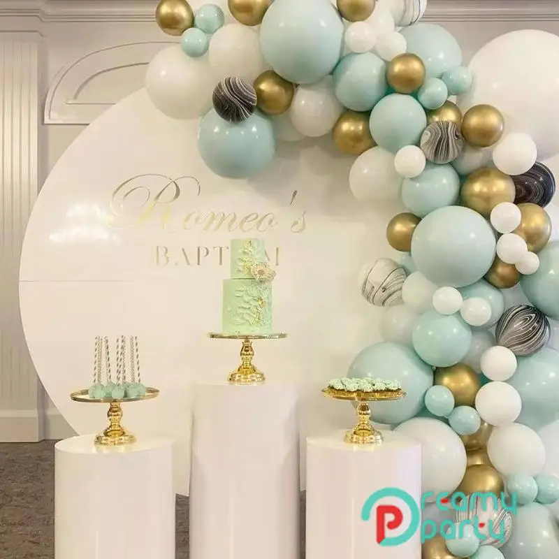 126 шт./компл. металлическая Золотая Макарон мята белый пастельный шар гирлянда