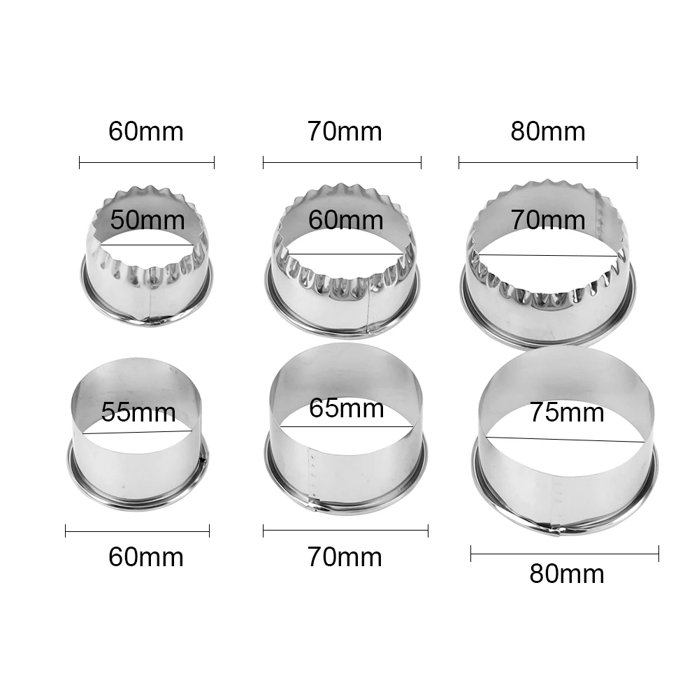 

Dumpling Mould 3Pcs Wrapper Dough Cutter Pastry Tools Stainless Steel Dumpling Maker Kitchen Accessories