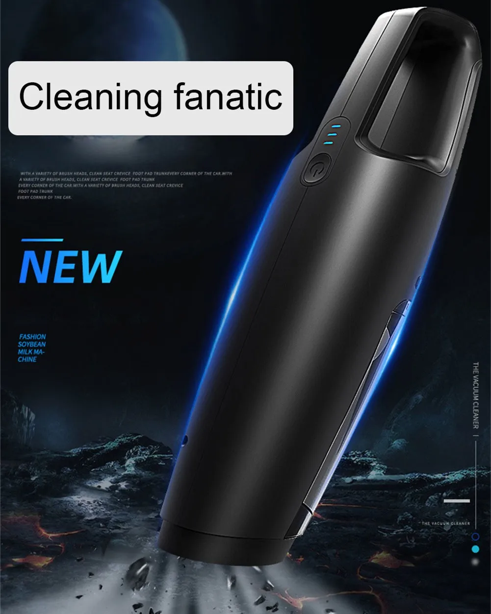 

Беспроводной автомобильный пылесос ручной пылесос для автомобиля бытовой двойного использования 120 Вт 5000 ПА принадлежности для очистки ав...