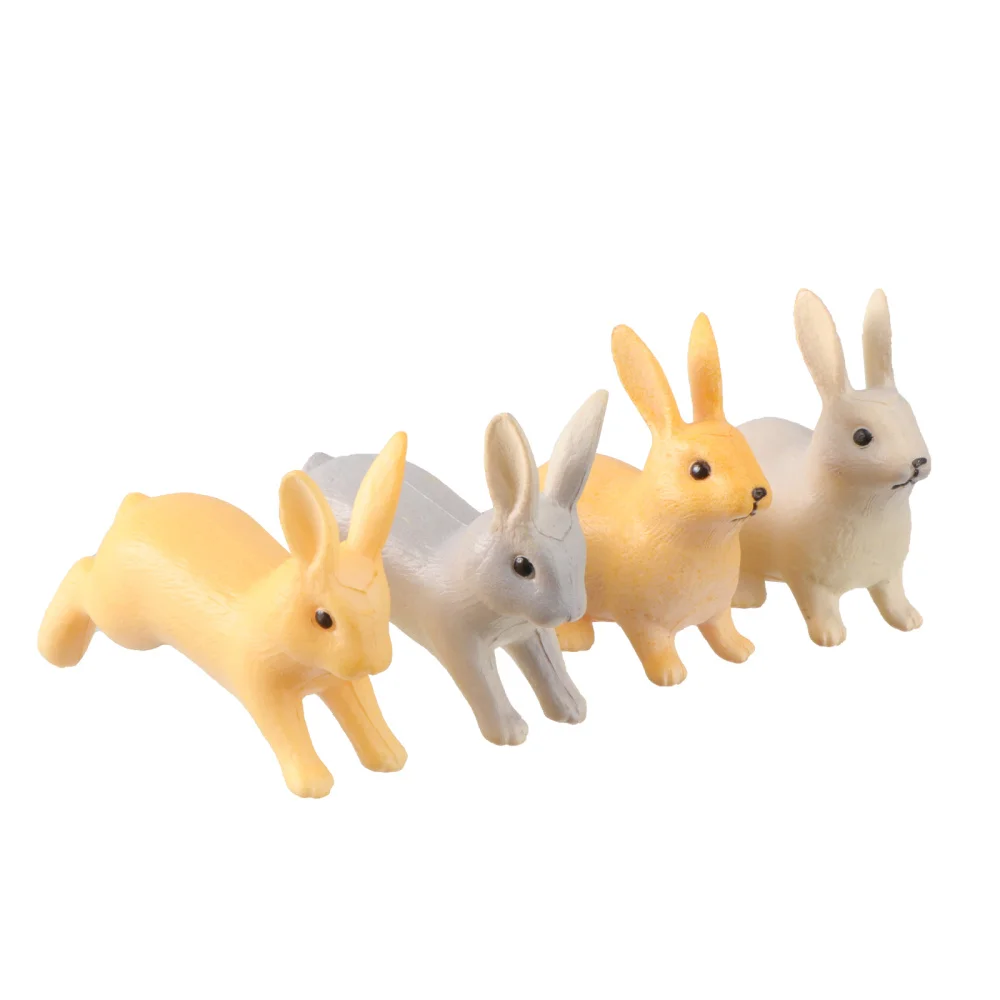 

4Pcs Creative Simulation Rabbit Decor DIY Car Bonsai Adornment Scenery Prop