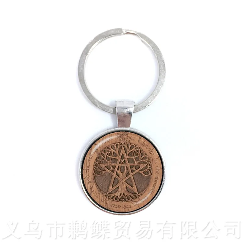 

2018 OM Yoga трендовые брелоки Пентакль цветок жизни Кабошон стеклянный брелок подарок для друзей