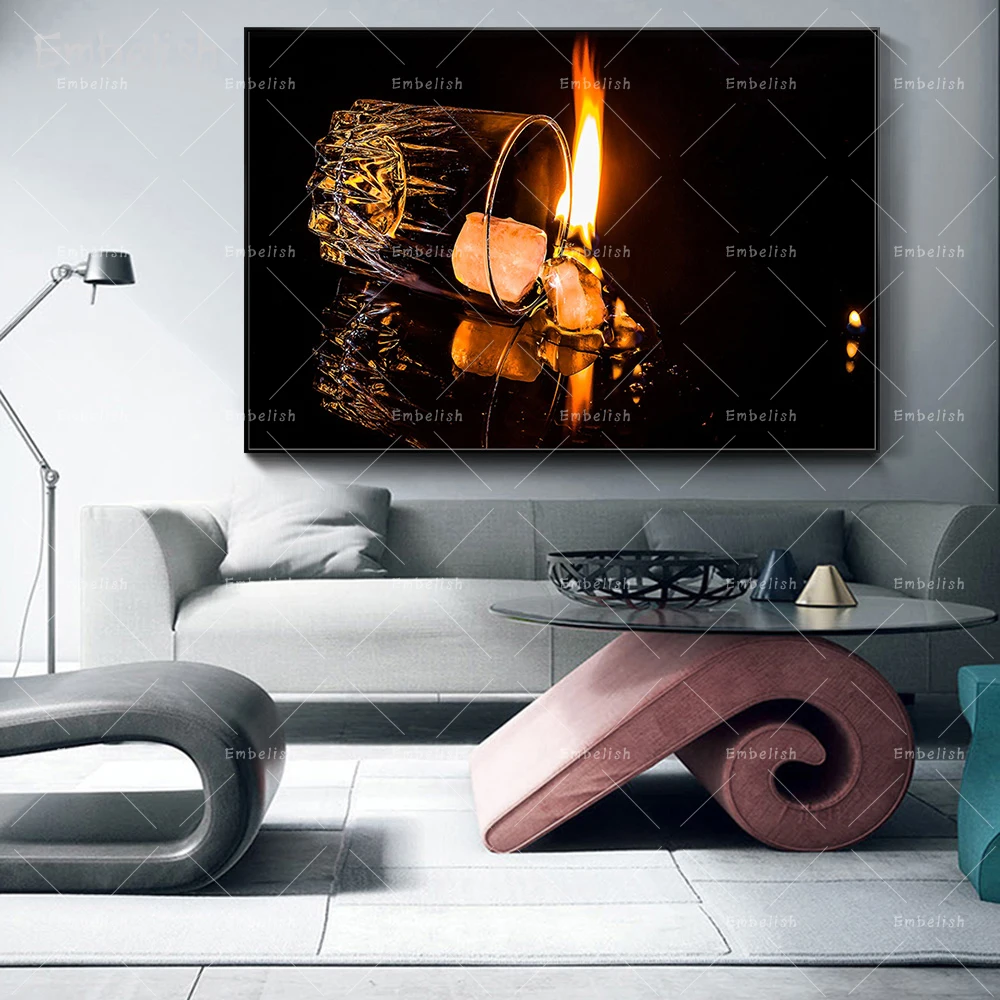 

Embelish 1 Pieces Fire In Cup Modern Home Decor Wall Art Pictures For Living Room HD Print On Canvas Paintings Bedroom Posters