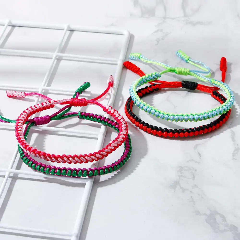 

New Fashion Braided Thread Bracelet＆Bangle Handmade Tibetan Buddhist Lucky Charm Woven Knots Bracelets Blessed Christmas Jewelry