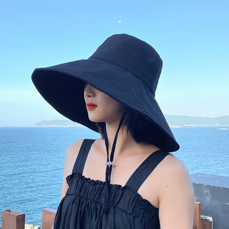 Модная летняя Панама с широкими полями женские двухсторонние корейские шапки