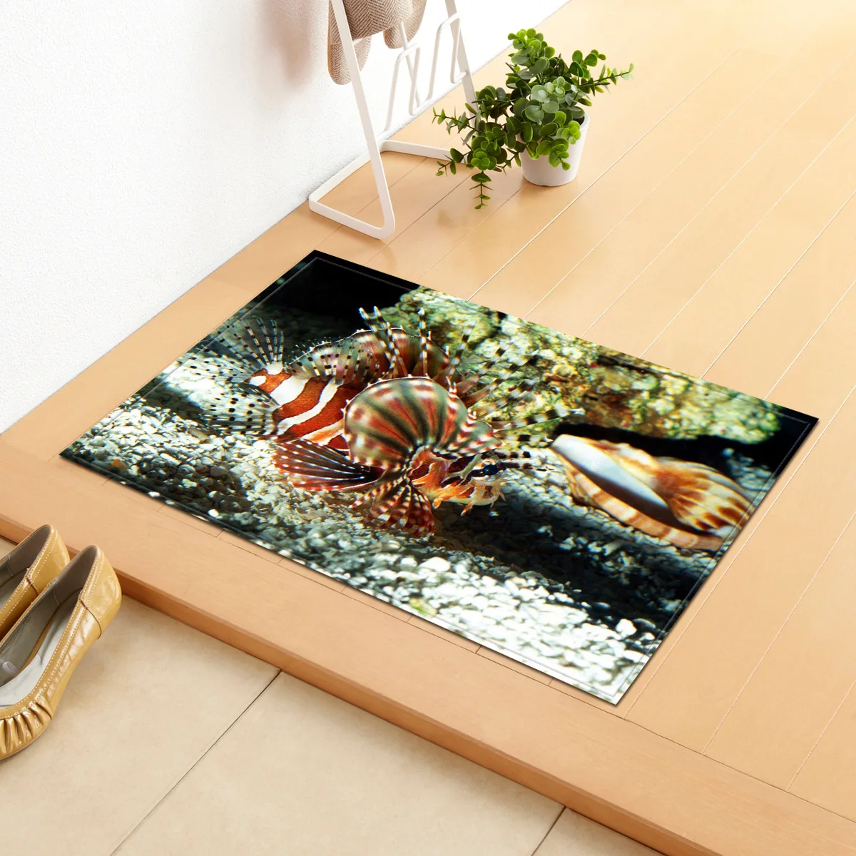 Коврик для двери подводного мира нескользящий коврик входной в прихожей