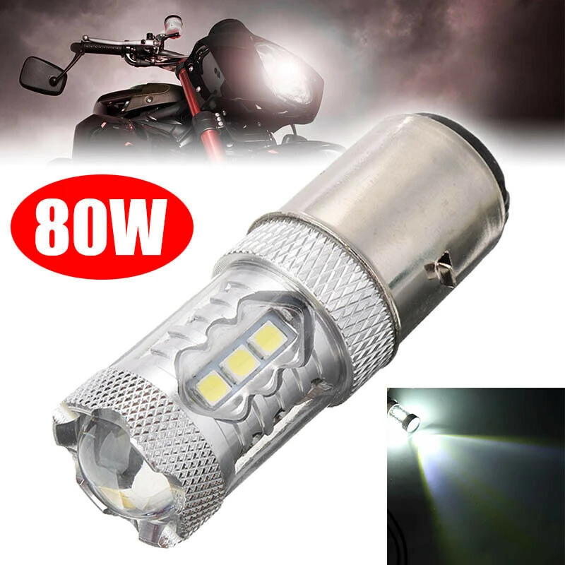 

Motorcycle Headlight Bulbs H6 80W BA20D LED 6000K PX15D BA20D Scooter Accessories Fog Lights White HeadLamp