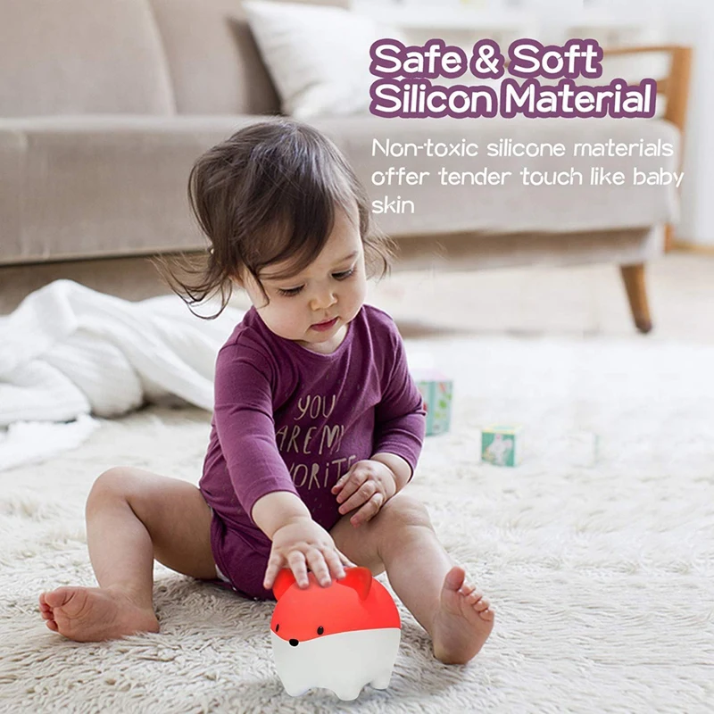 

Night Light for Kids, Naughty Mouse Baby Night Light, USB Rechargeable Light With Contact Control & Timer Setting