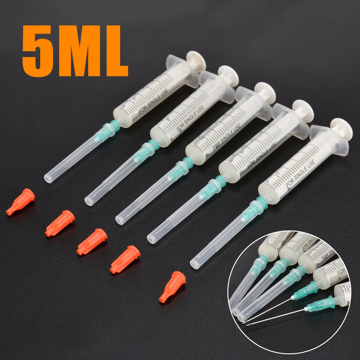 5 набор шприцев мл одноразовый пластиковый шприц и 21 г иглы красная крышка для