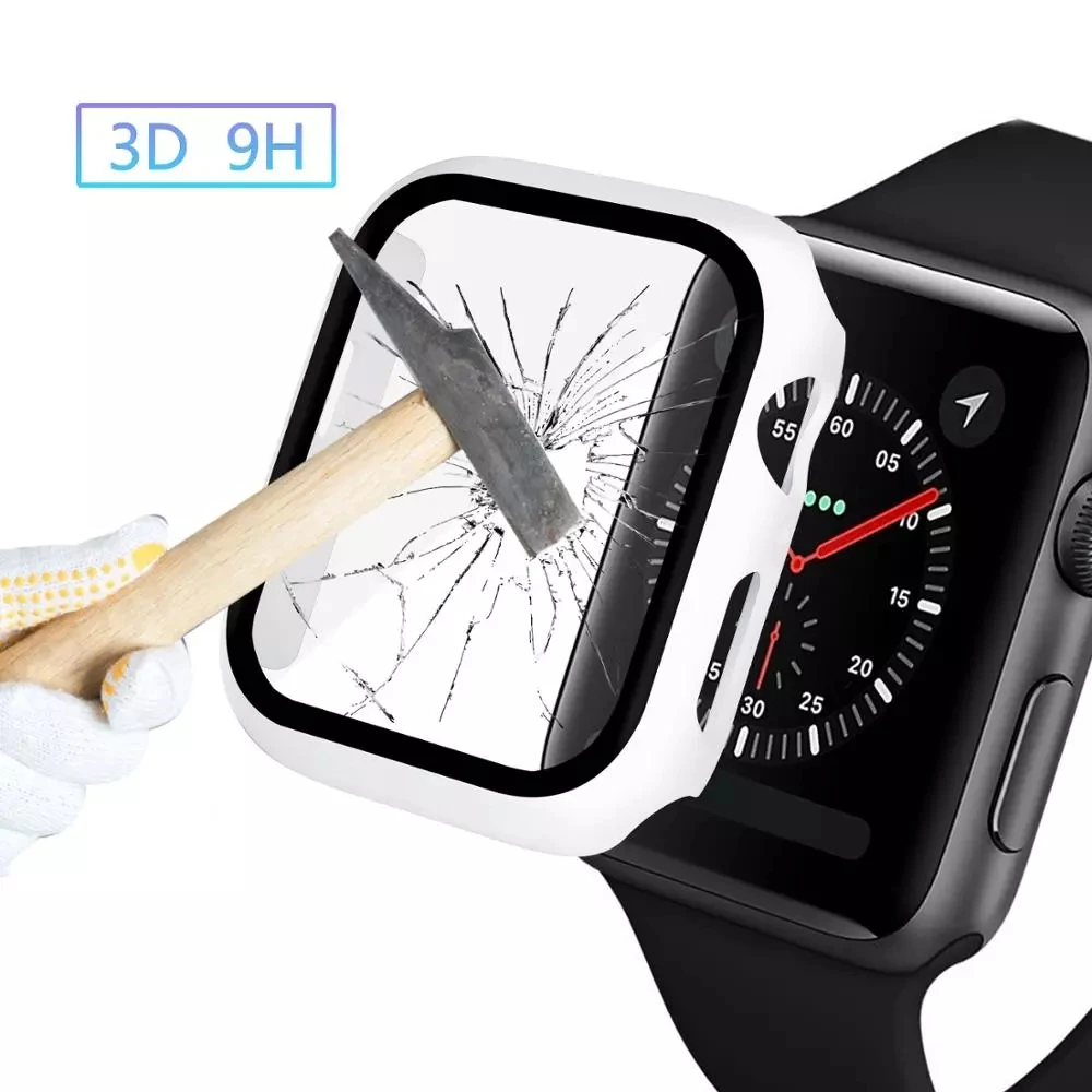 

Glass+cover For Apple Watch Case 44mm 40mm iWatch 42mm 38mm bumper Screen Protectors apple watch serie 6 5 4 3 se Accessories