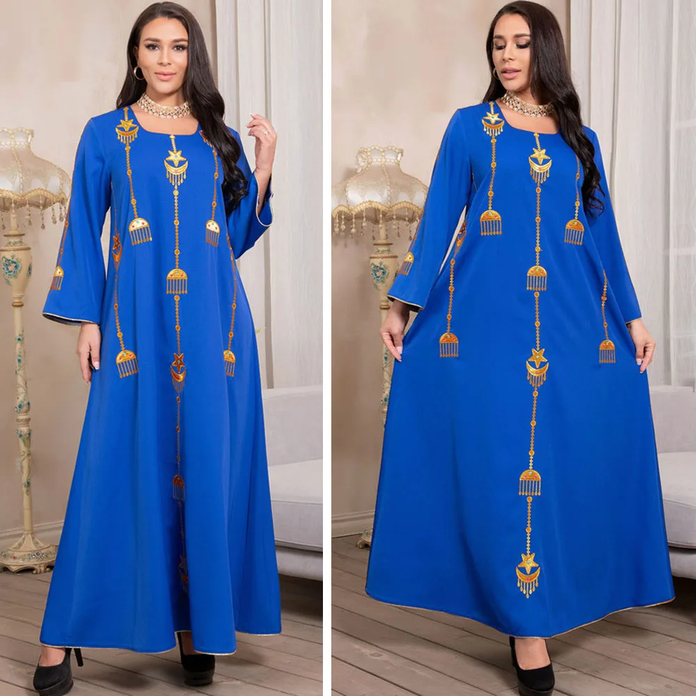 ИД Рамадан Abaya Женская вышивка кафтан Турция мусульманский хиджаб платье Caftan Исламская Марокканская одежда Арабская одежда Дубай Djellaba