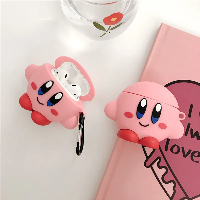 Чехол для AirPod 2 мягкий силиконовый чехол с 3D рисунком Kirby беспроводных наушников