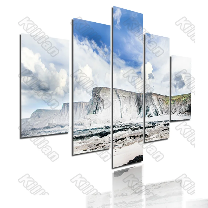 

Seascape Style Canvas Painting Bed Home Decoration Prints 5 Pieces Canyon Blue Sky Clouds Decoration Living Room Wall Mural