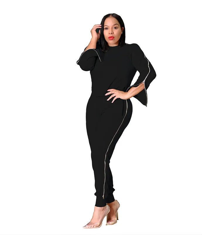 GL Winter Women Tracksuits O-Neck Solid Full Sleeve T-Shirt Top Long Pants Suits Zipper two piece set Casual Sporty Outfits 126 |