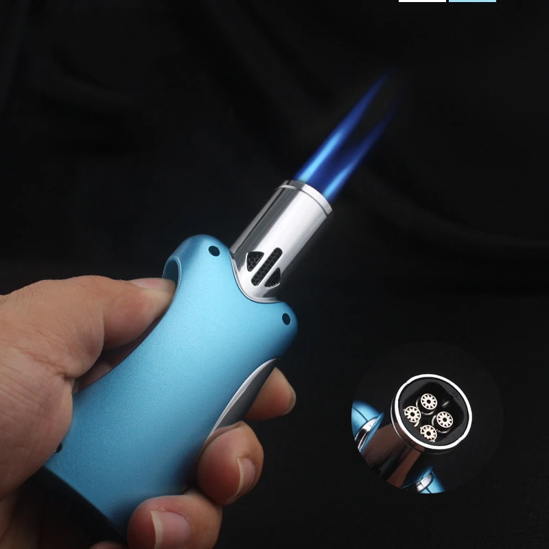

Jobon 4 Nozzle Spray Gun Butane Lighter Torch Turbine Windproof Metal Gas Kitchen Grill Men's Gadgets Cigar Accessories