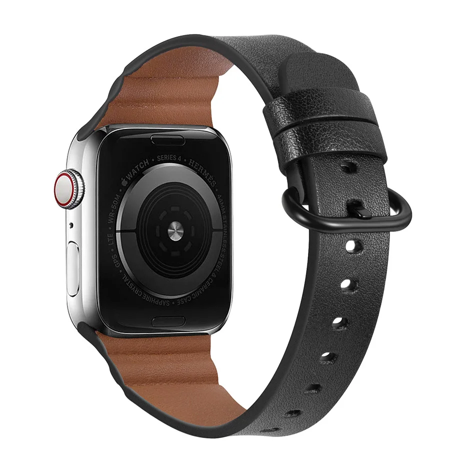 

Plastic Leather strap For apple watch band 44mm 42mm iwatch Series SE 6 5 4 3 2 Accessories loop 38mm 40mm bracelet Replacement