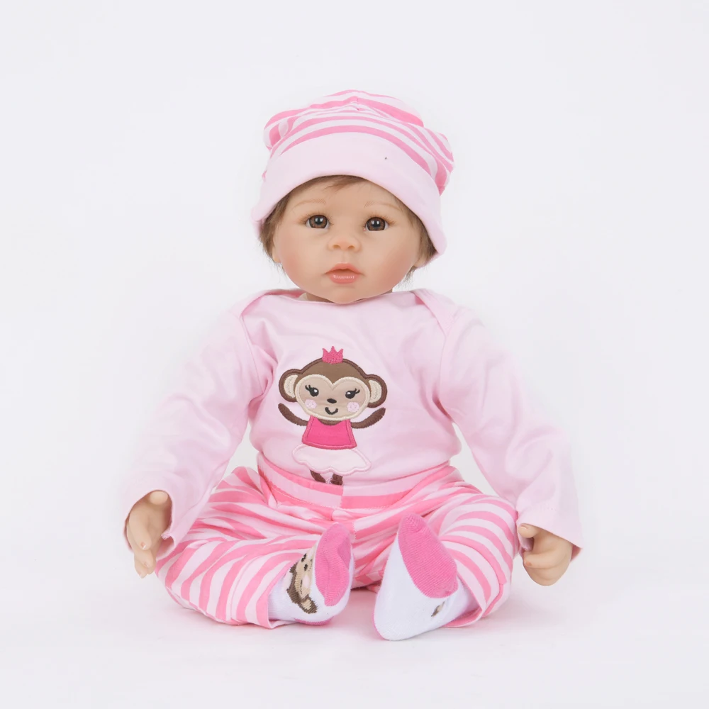 Кукла младенец 50 см Мягкая тканевая кукла тело из силикона и винила Реалистичная