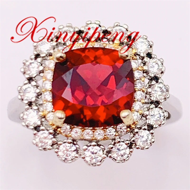 

Xin Yipeng изящных драгоценных камней ювелирные украшения, покрытие из настоящего S925 Стерлинговое Серебро Золото инкрустация кольцо с натураль...