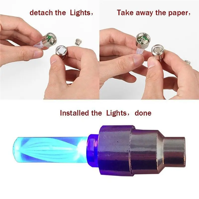 6pcs Neon Lights Color Tyre Wheel Valve Cap Light LED Lamp Flash Car Tire Caps Air Cover Rim Stem | Спорт и развлечения