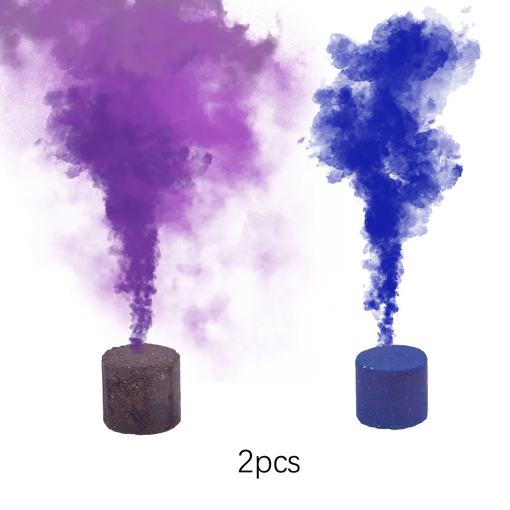 2pcsBlue Purple Дымчатый торт 1-6 шт. реквизит для фотосъемки дым 1 шт. красочный дымовой эффект шоу круглая бомба сценическая фотография помощь Игрушка Подарки W801 - Цвет: 2pcsBlue Purple
