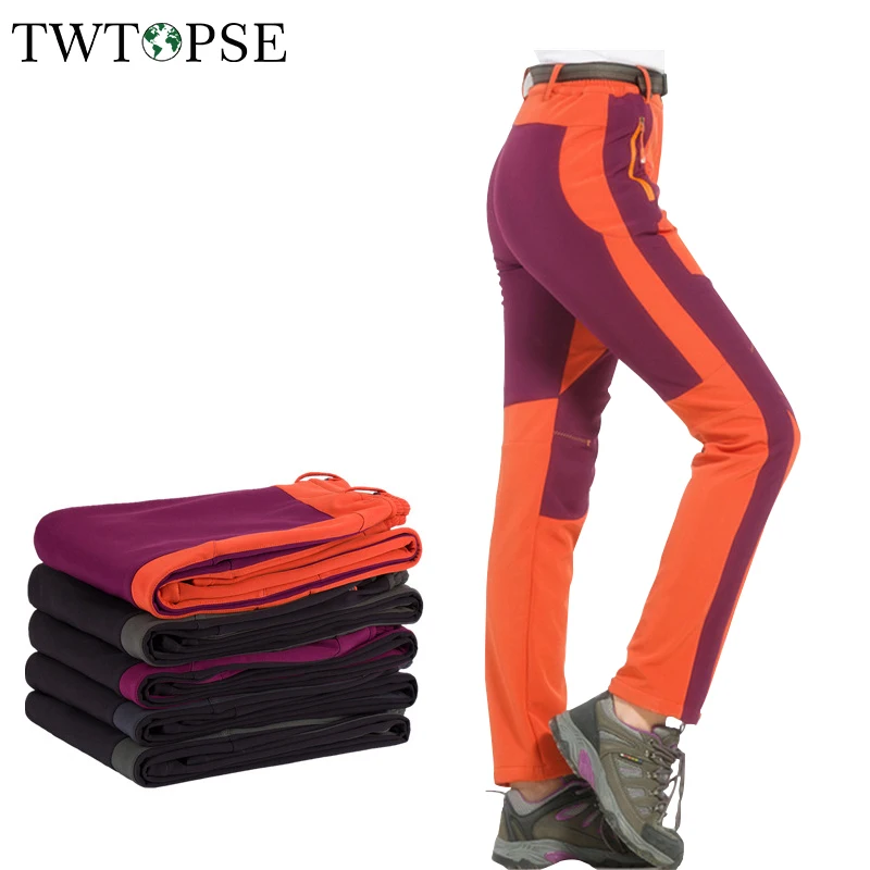 TWTOPSE зимние женские штаны для пешего туризма Softshell теплые непромокаемые