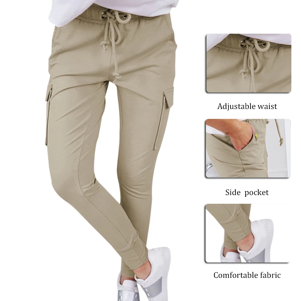 Women's Pants For Women Cotton High Waist Sweatpants Black Khaki Cargo Woman Ladies Trousers Joggers Slim Lady | Спорт и