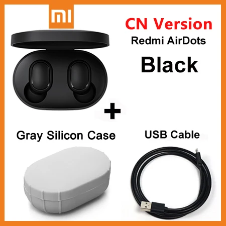 Xiaomi Redmi Airdots TWS беспроводные Bluetooth наушники стерео бас гарнитура с микрофоном голосовой помощник управление AI - Цвет: CN Add CaseCable