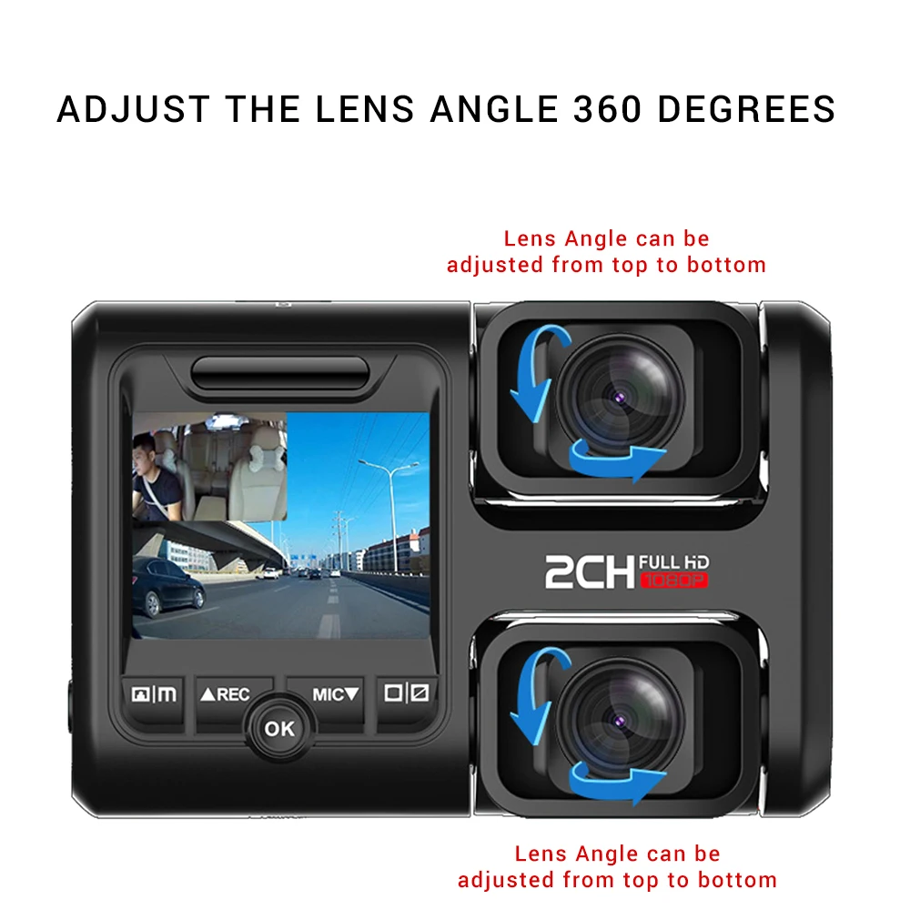 360 градусов WiFi видеорегистратор с инфракрасным ночным видением двойной 1080P