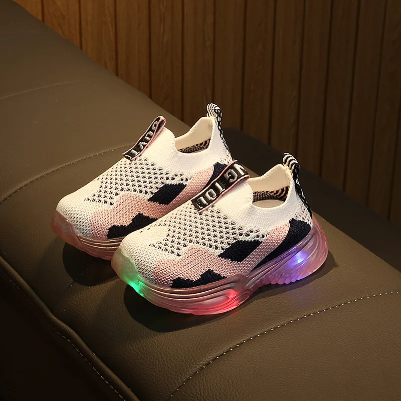 2019 светодиодный свет вверх модная спортивная обувь детская повседневная