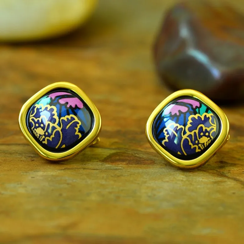 Новинка 2020 модные женские серьги с эмалью в виде цветов пионами|Серьги-кольца| |