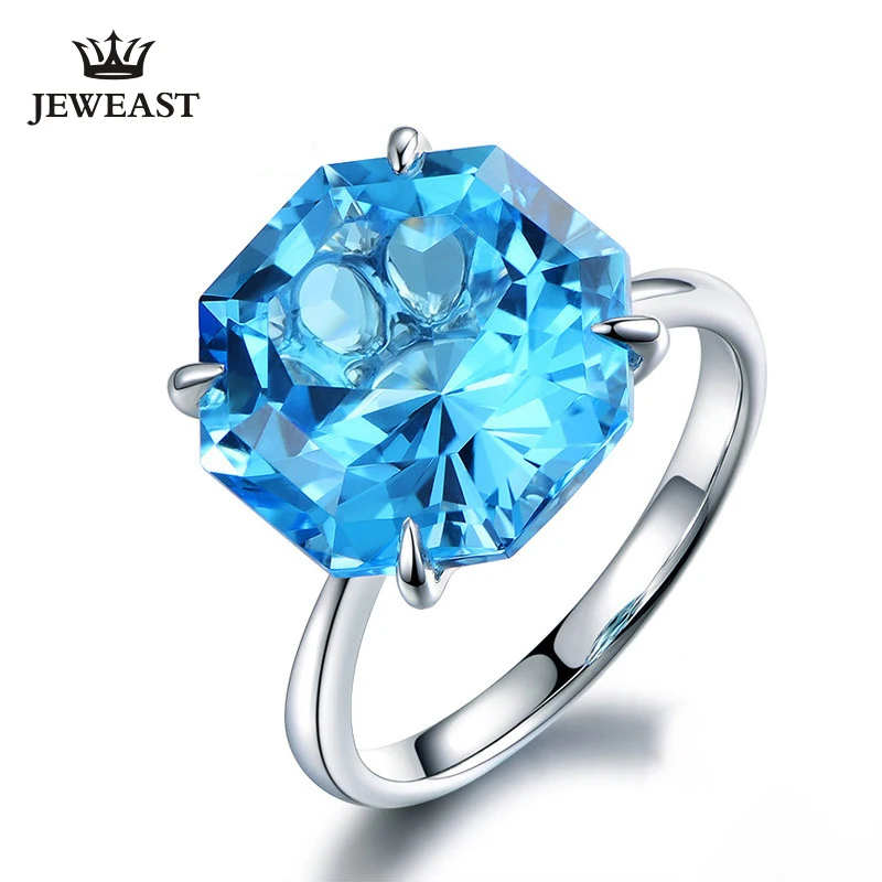 Женское кольцо из чистого золота 18 К с топазом в форме сердца|Кольца| |