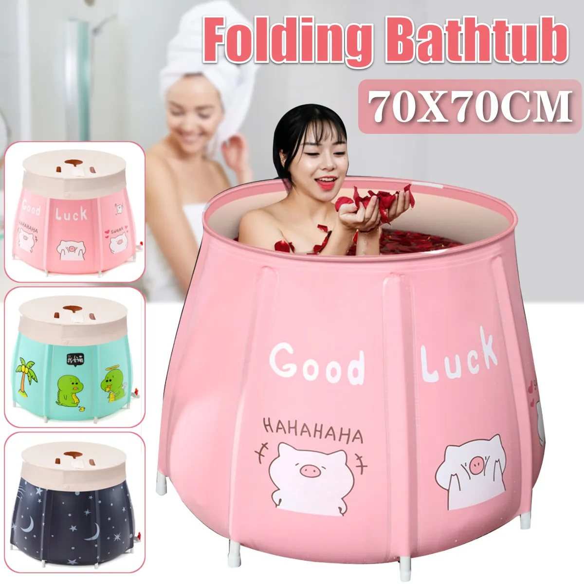 

Portable Sauna Bathtub 70cm/27.30" Folding Bath Bucket Barrel Adult Massage Steam Spa Tub Baby Swimming Pool Bathroom SPA Home