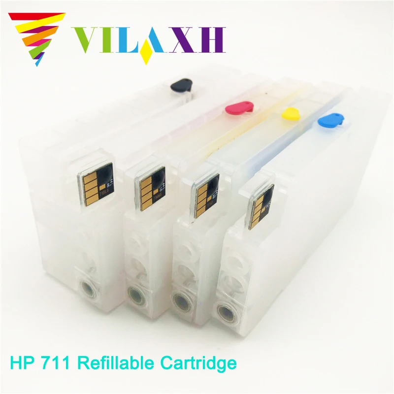 Пустой многоразовый картридж vilaxh для принтера hp 711 design jet T120 T520 с чипом