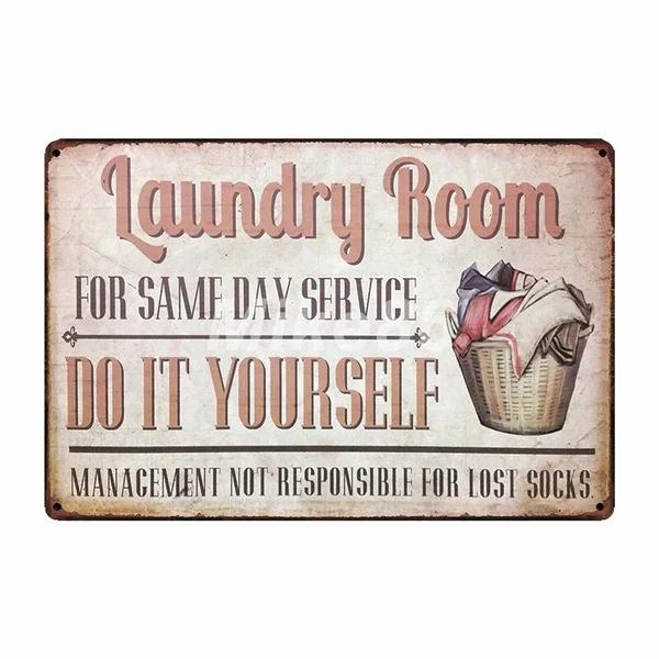 Прачечная падение вашего штаны здесь забавные металлический знак домашний бар