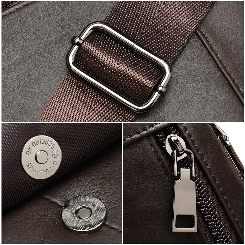 WESTAL Shoulder Bag For Men Genuine Leather Men's Sling Messenger Chest 696 |