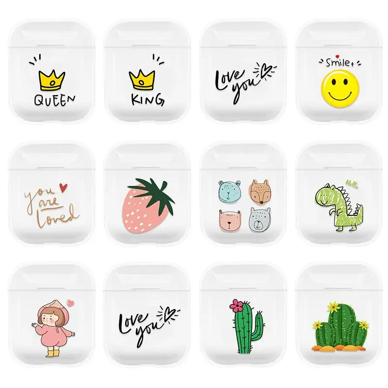 Мультяшный динозавр любовь беспроводной Bluetooth чехол для гарнитуры Apple AirPods