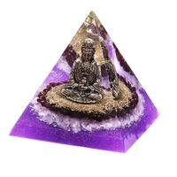 orgonite chakra energy pyramid buddha yoga meditation ornaments crystal resin craft emf protection lucky stone buddhist jewelry