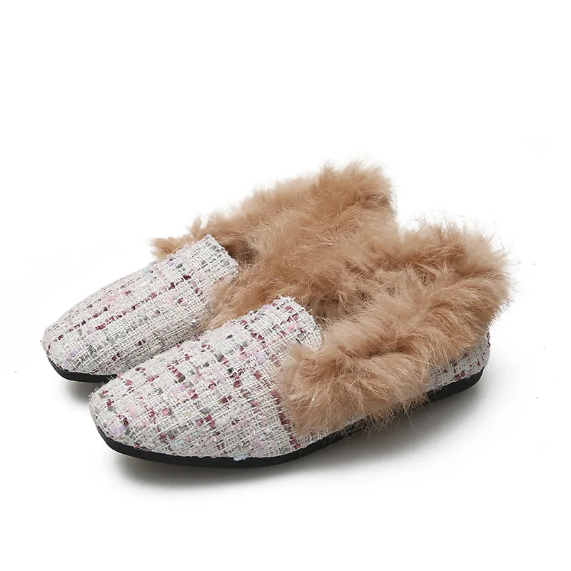 

Large Size Winter Women Flats Shoes Ankle Boots Warm Fur Plush Snow Boots Non-slip Plush Velvet Warm Cotton Shoes Zapatos Mujer