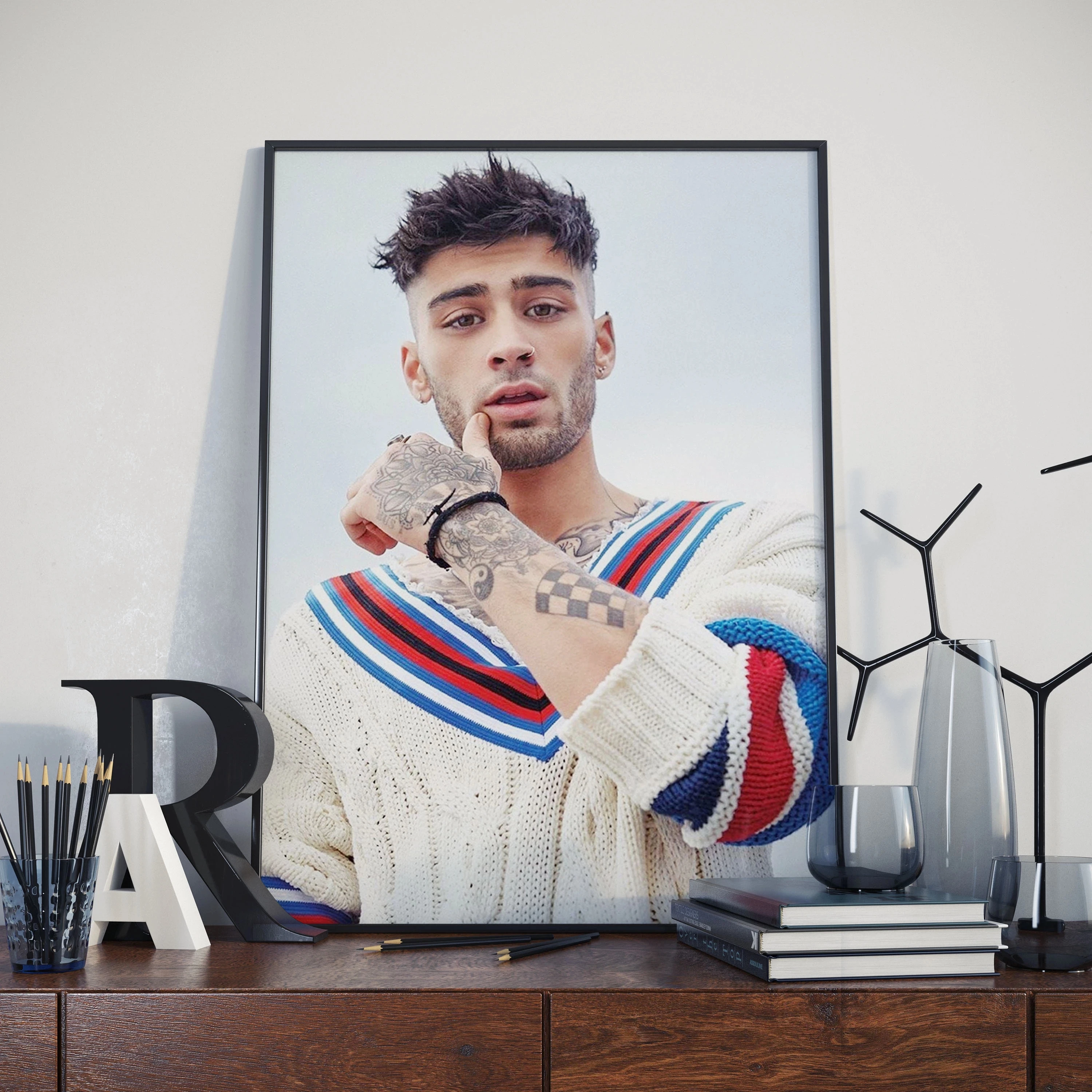 

One Direction Former Member Zayn Malik Celebrity Painting Posters Wall Decor Art Decor living Home Decor Quality Canvas Poster