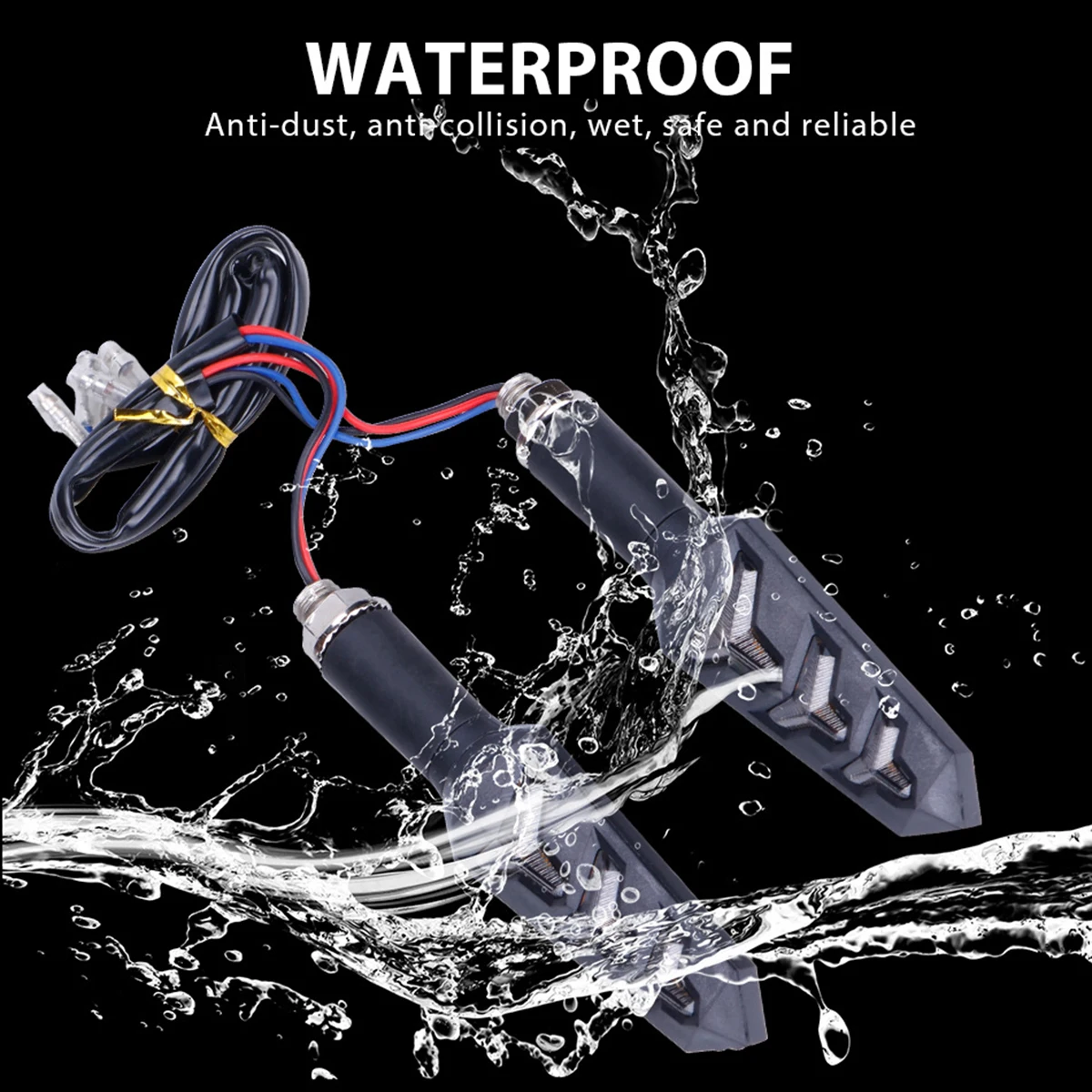 

4pcs 12LED low power Turn Signals Lights Y-shape Sequential Dynamic Lamp Waterproof dust-proof anti-collision for Motorcycle