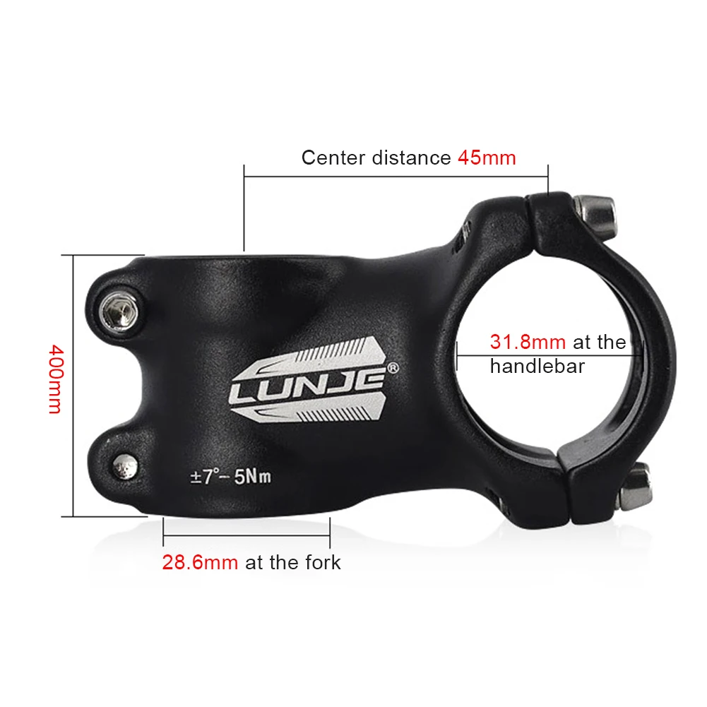 

Top Quality MTB 45mm High-Strength Lightweight 31.8mm Bicycle Stem 7 Degree for XC AM Mountain Road Bike Part Accessories