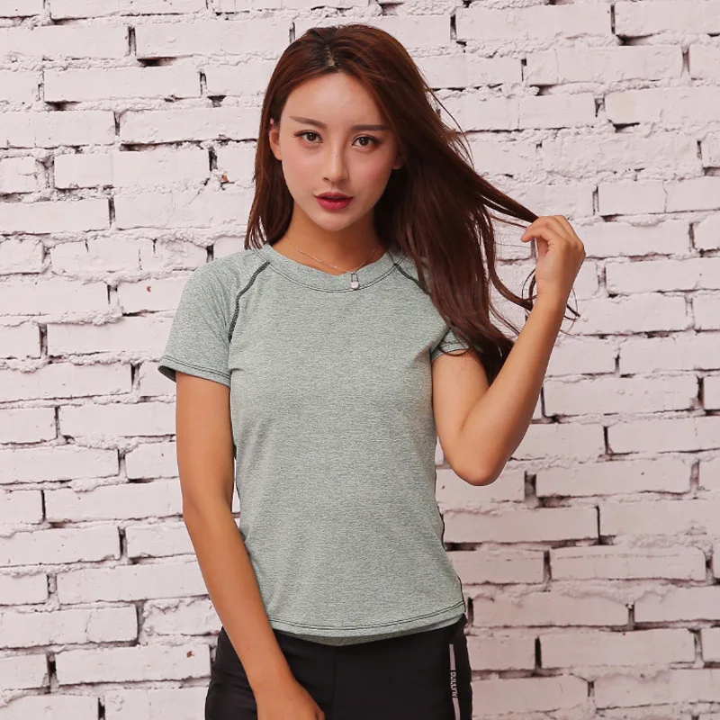 Летняя новая женская футболка с коротким рукавом для бега и упражнений тонкая