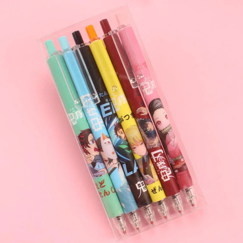 

36 pcs/lot Kawaii Demon Slayer Press Gel Pen Set Cute 0.5mm black ink Signature Pens School writing Supplies Promotional Gift