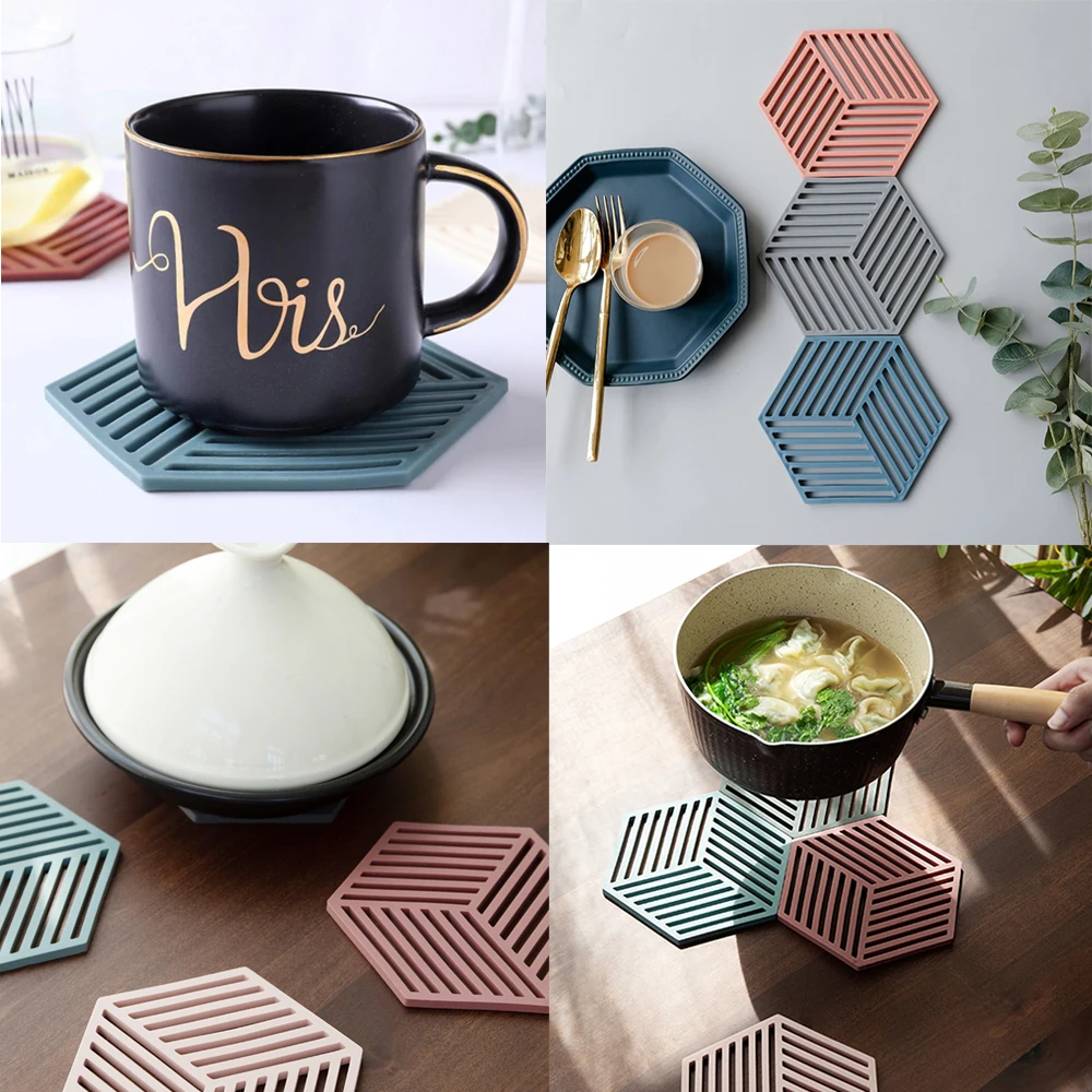 

1 Pcs Hot Silicone Cup Fashion Pad Bowl mat placemat coaster Insulation pot mat pure silicone high temperature New Arrive