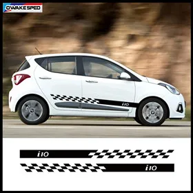 Наклейка на боковую юбку автомобиля s для hyundai i10- гоночный спортивный стиль полосы Авто тела индивидуальные наклейки Наклейка на городскую машину