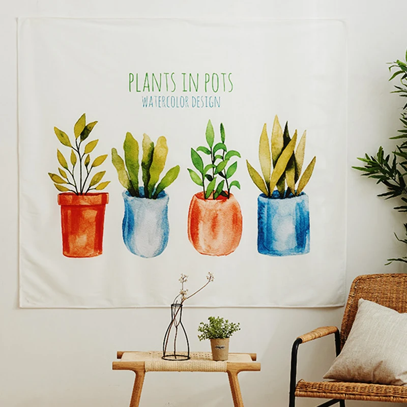 Прямая поставка настенные гобелены с изображением кактуса акварели мандалы